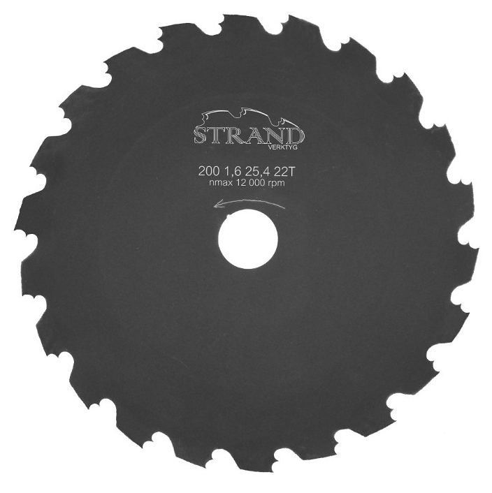 Strand tuplahammas raivaussahanterä 200 x 25,4mm - Tarvike raivausterät - 20025-40 - 1