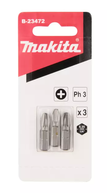 MAKITA RUUVAUSKÄRKI BASIC 25MM PH3, 3KPL - Ruuvauskärjet ja hylsyt - B-23472 - 2