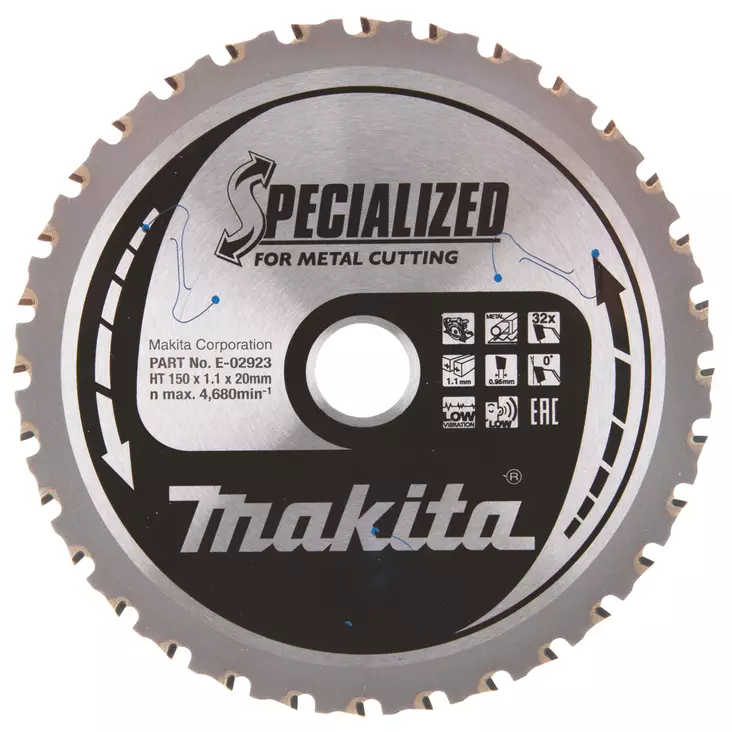MAKITA PYÖRÖSAHANTERÄ 150X20MM, Z-32 METALLILLE 3-12MM, DCS551 JA DCS553 - Pyörösahanterät metallille - E-02923 - 1