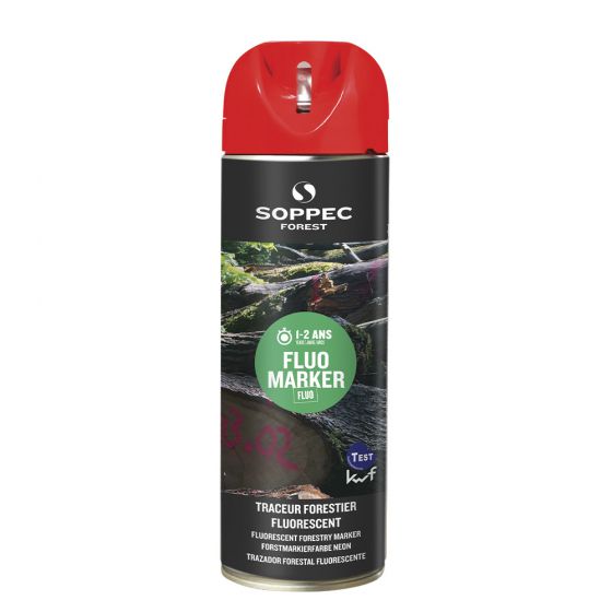 Soppec Fluo Marker spray,punainen 500 ml - Merkintävälineet ja metsurin mitat - H545 - 1