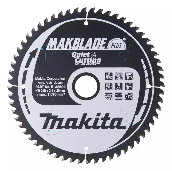 MAKITA PYÖRÖSAHANTERÄ 216X30X2,1MM, Z-60 PUULLE - Pyörösahanterät puulle - B-08676 - 1