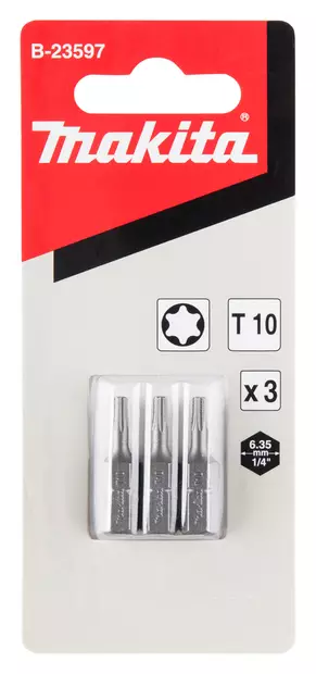 MAKITA RUUVAUSKÄRKI BASIC 25MM TORX 10, 3KPL - Ruuvauskärjet ja hylsyt - B-23597 - 2