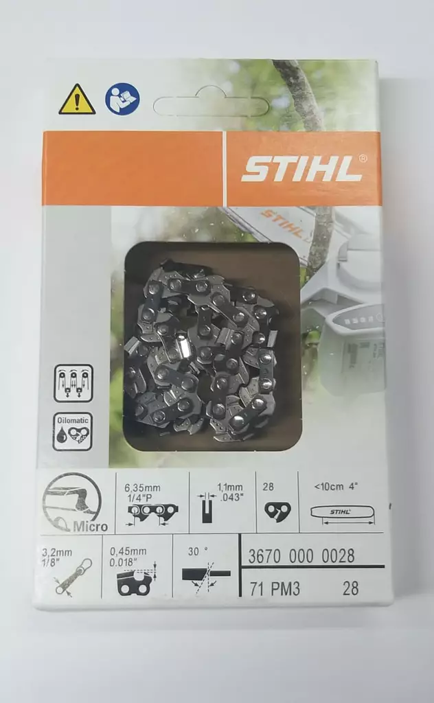 STIHL PM3 teräketju 1/4" 1,1 28DL - 1/4" jakoiset teräketjut - 36700000028 - 1